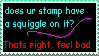 squiggle on a stamp stamp